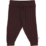 Knit Cable Pants Baby, Müsli, Coffee, 62 cm